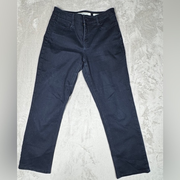 Jones New York Lexington Straight Dark Wash Zipper Fly Rhinestone Blue Jeans 10 - Picture 8 of 16